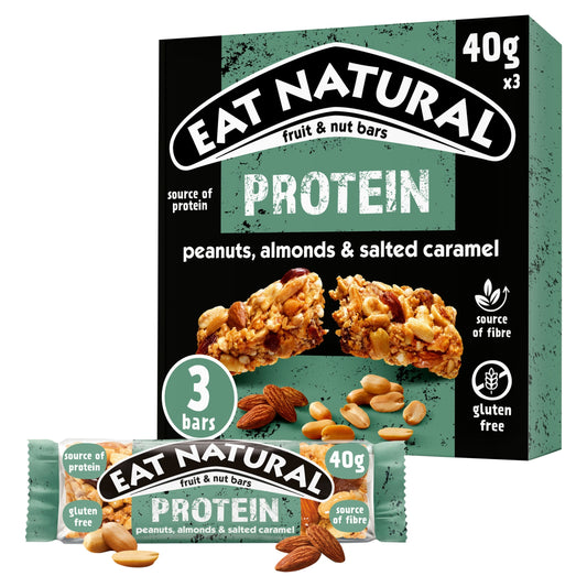 Eat Natural Fruit & Nut Protein Bars with Peanuts, Almonds & Salted Caramel 3 x 40g — image 1