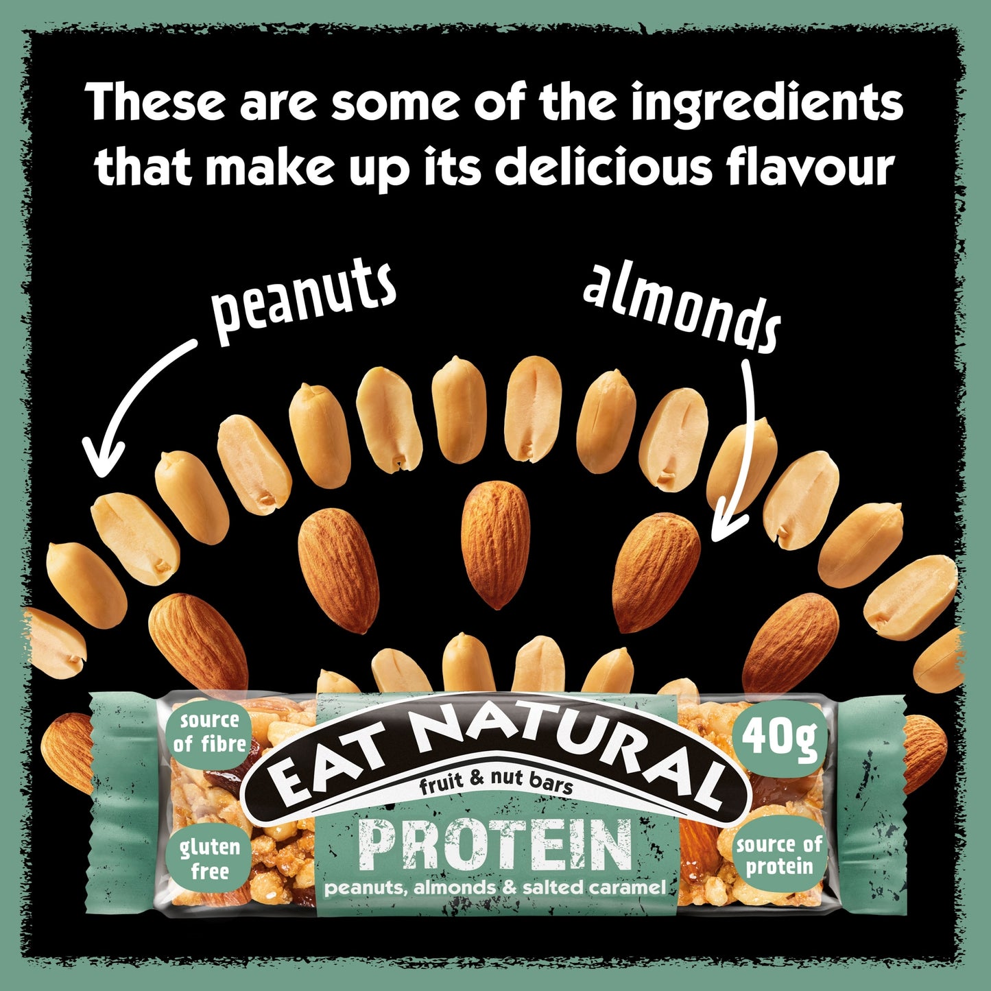 Eat Natural Fruit & Nut Protein Bars with Peanuts, Almonds & Salted Caramel 3 x 40g — image 3