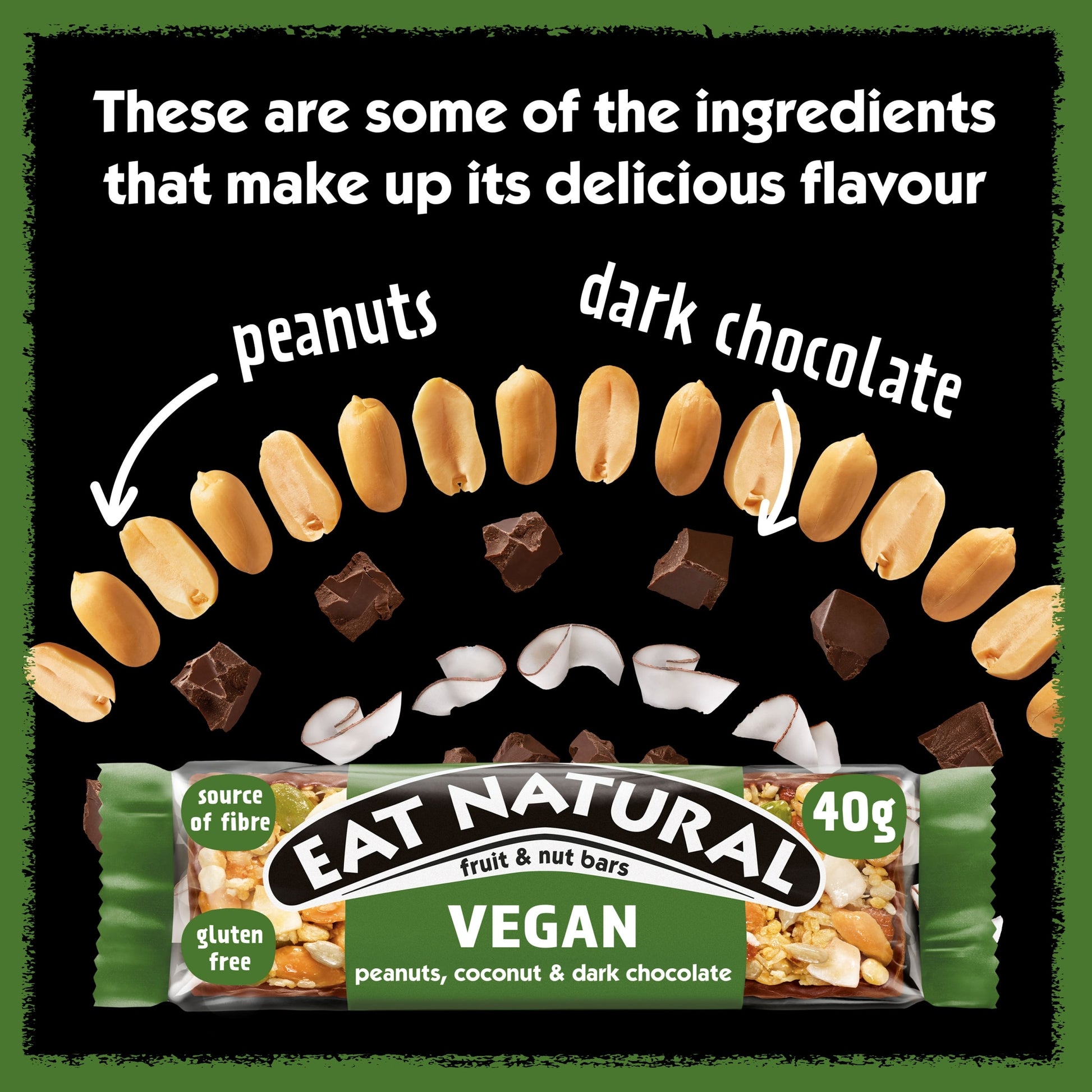 Eat Natural Fruit & Nut Vegan Peanuts Coconut & Dark Chocolate 40g X 3 — image 3