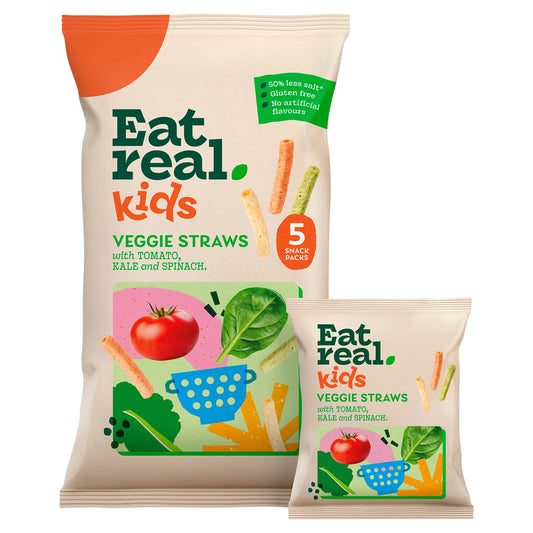 Eat Real Kids Multipack Veggie Straws Tomato Kale & Spinach 5 X 16g — image 1