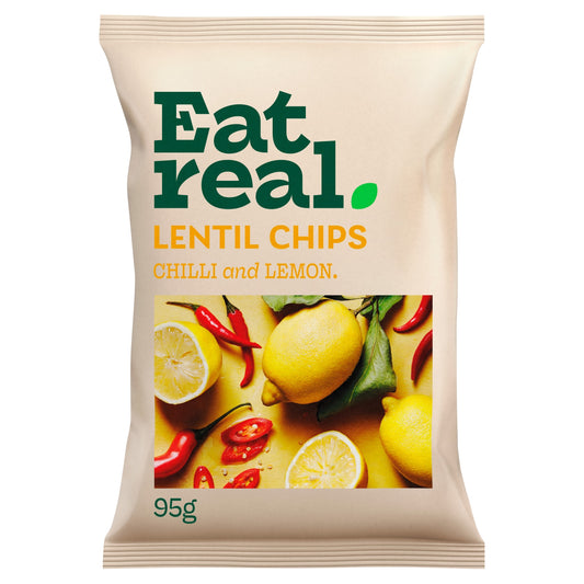 Eat Real Lentil Chips - Chilli & Lemon 95g — image 1