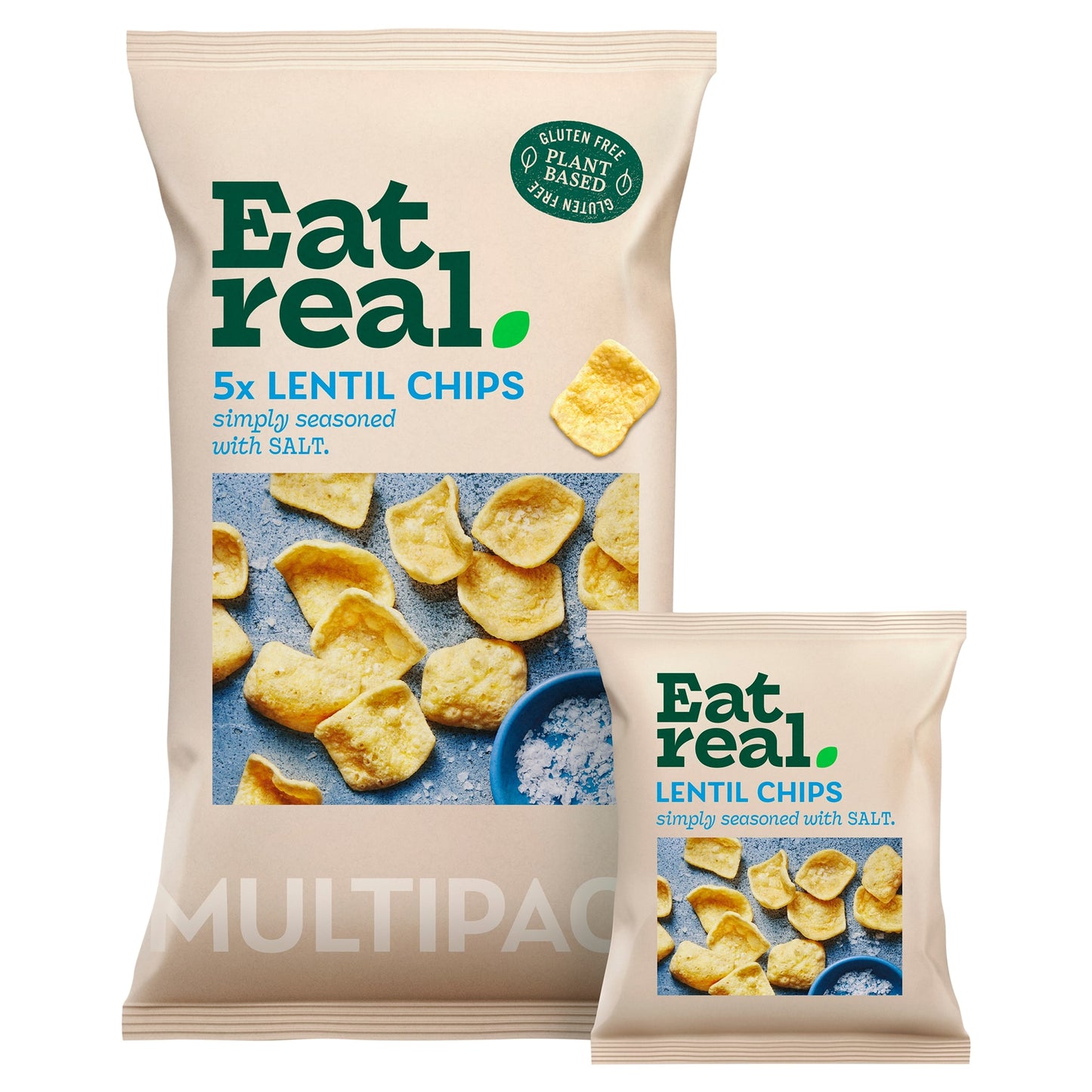 Eat Real Lentil Chips Multipack - Salted 5 Pack 18g — image 1