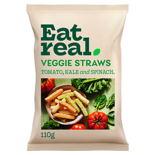 Eat Real Veggie Straws - Tomato, Kale & Spinach 110g — image 1