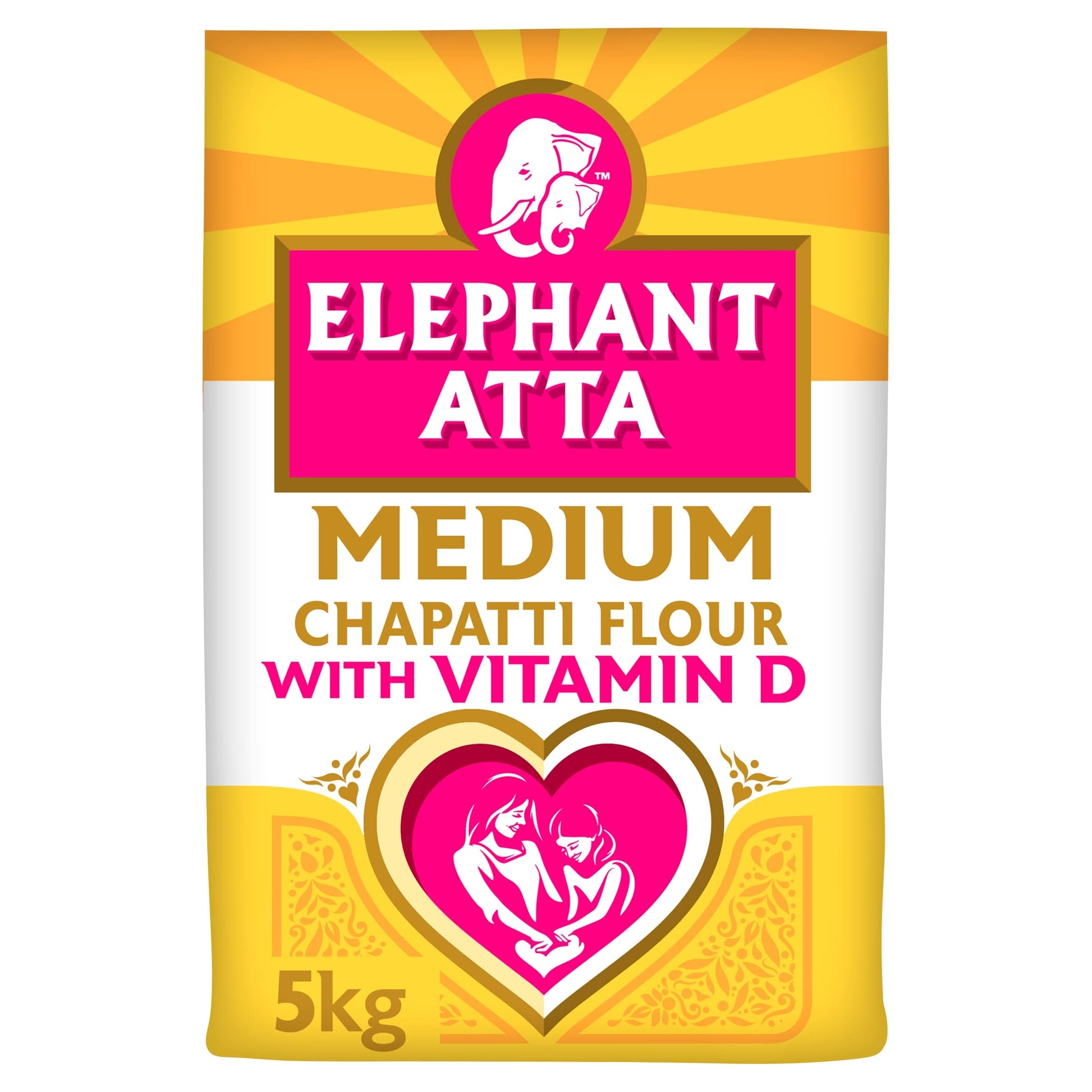 Elephant Atta Medium Chapatti Flour with Vitamin D 5kg — image 1