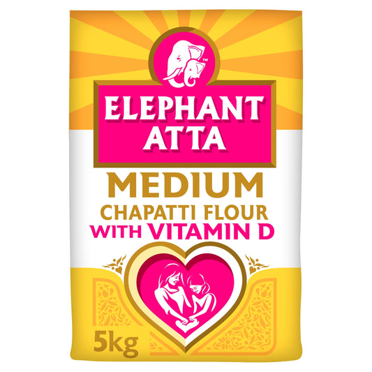 Elephant Atta Medium Chapatti Flour with Vitamin D 5kg — image 1