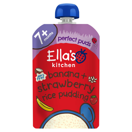 Ella's Kitchen Dairy Free Rice Pudding Banana & Strawberry 7 Months 80G — image 1