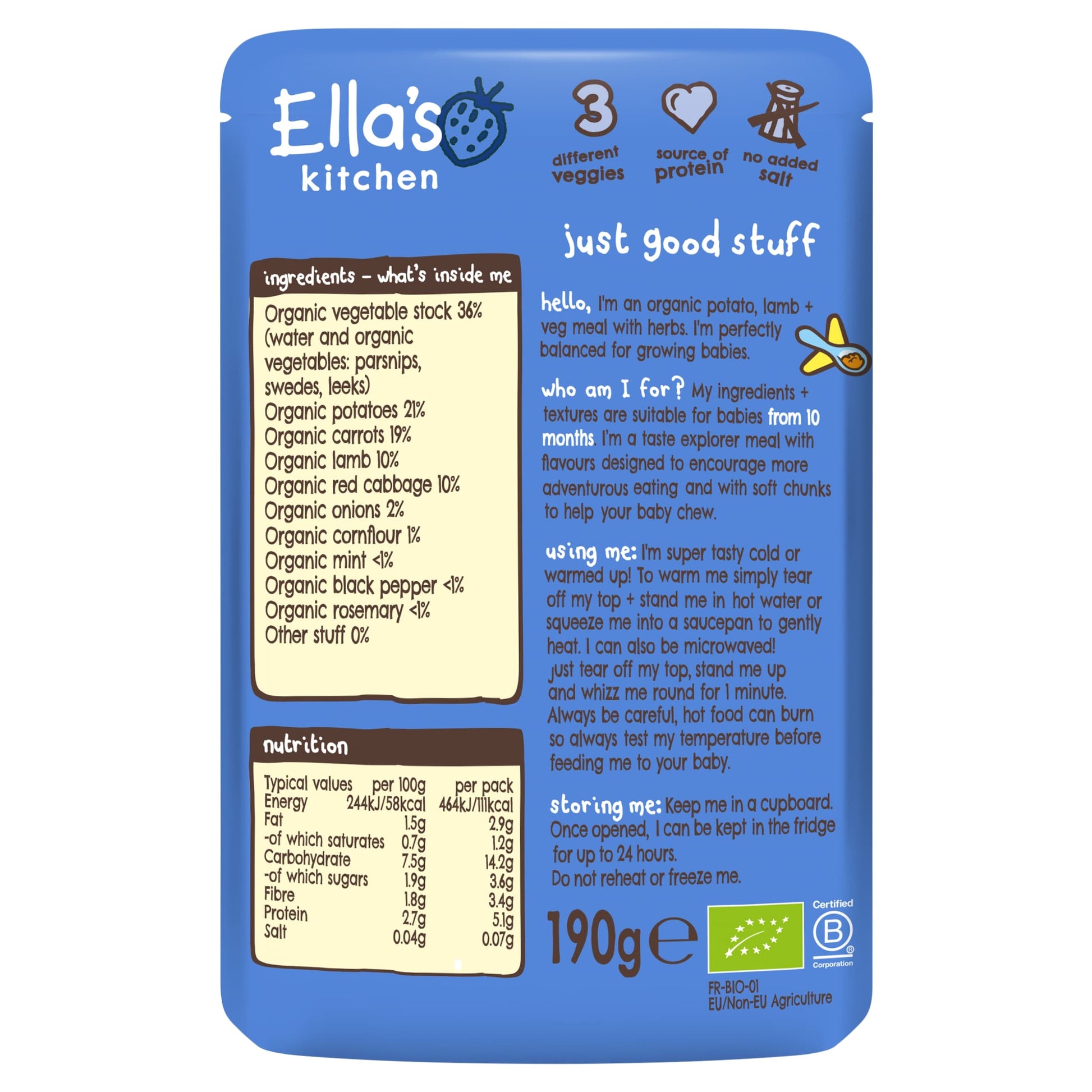 Ella's Kitchen Lovely Lamb Roast Dinner 190G — image 2
