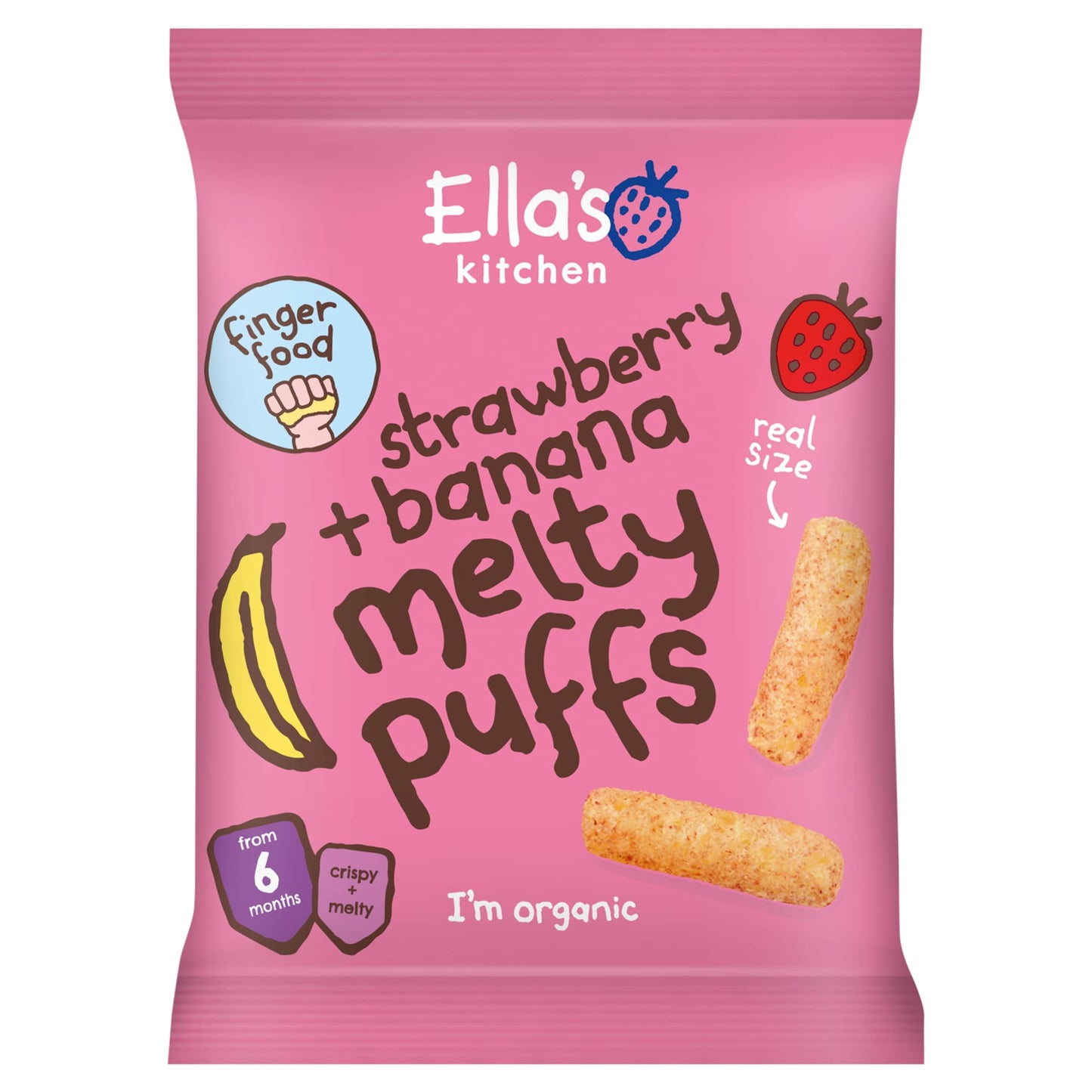 Ella's Kitchen Melty Puffs Strawberry Banana 20G — image 1