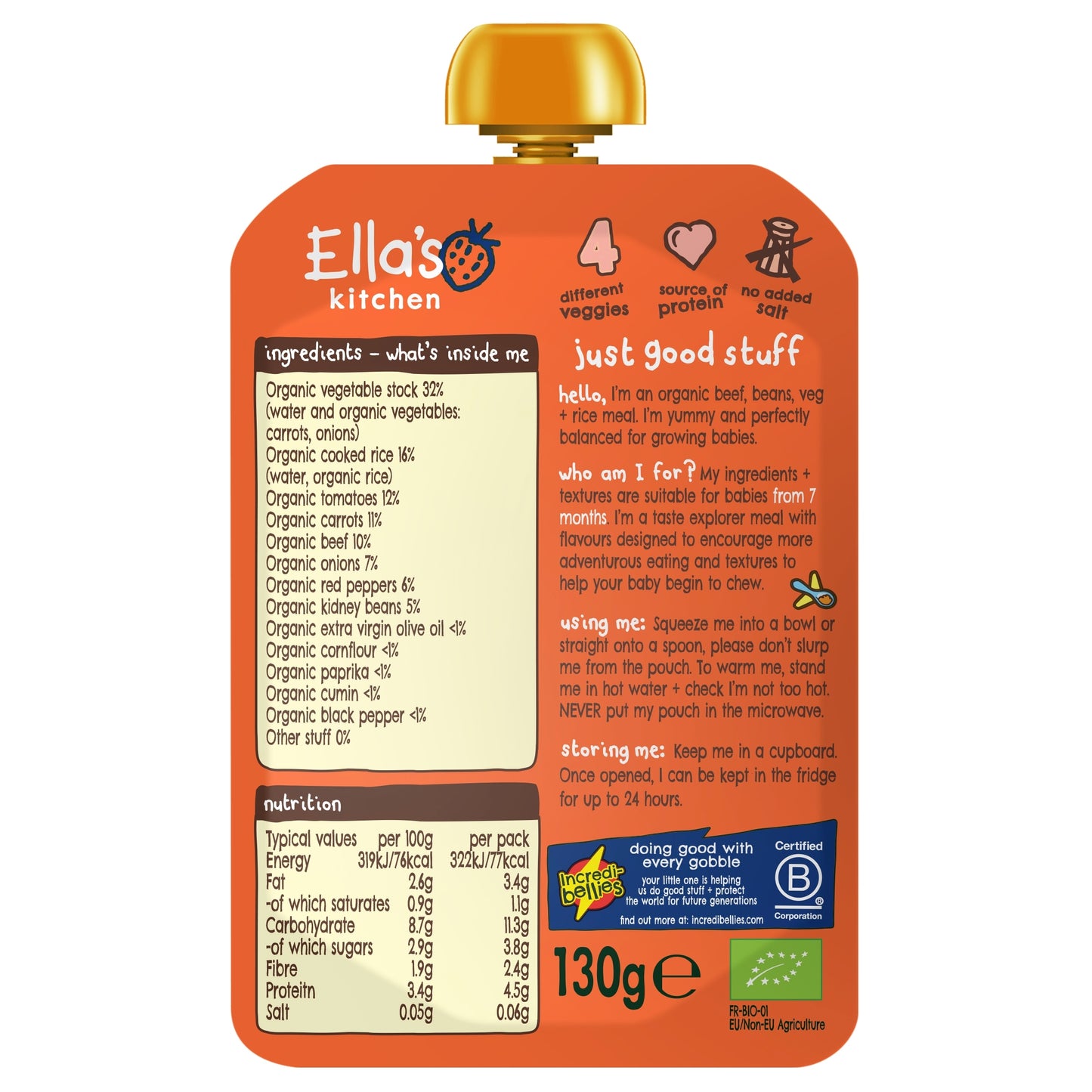 Ella's Kitchen Mild Chilli Con Carne 130G — image 2
