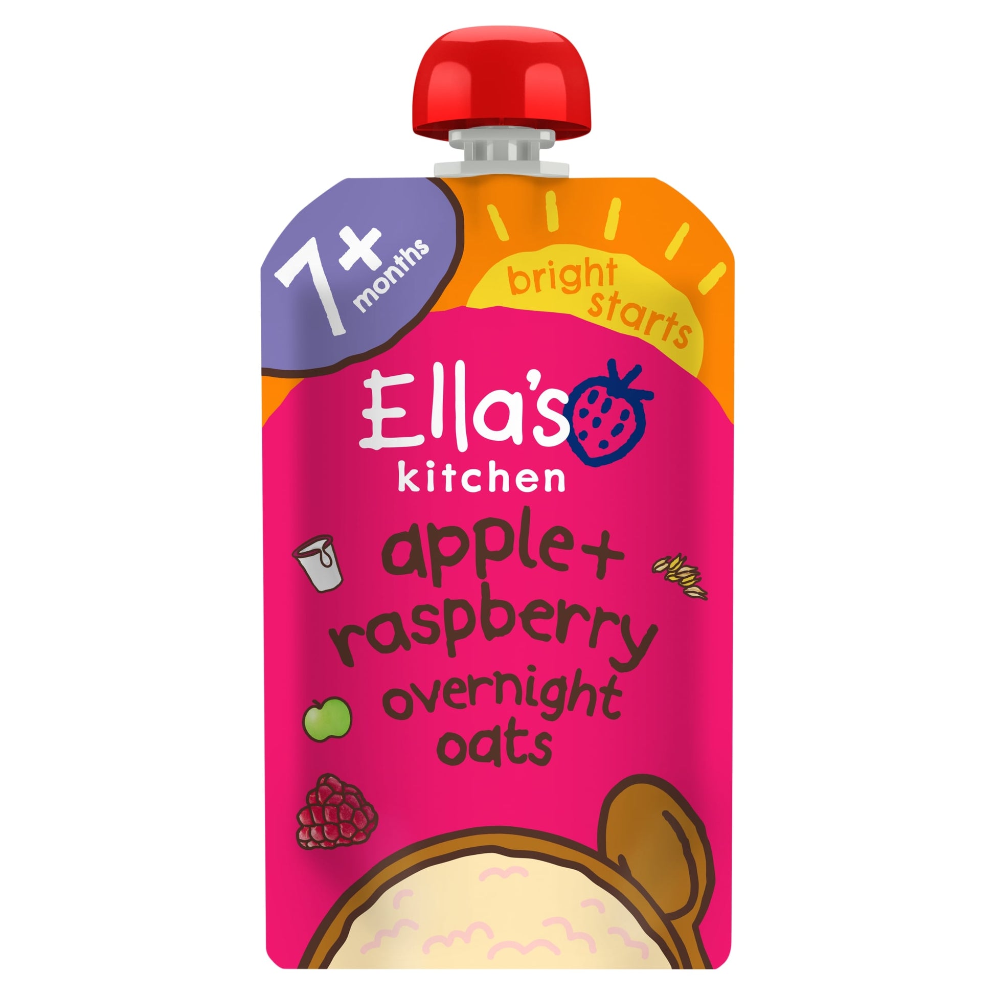 Ella's Kitchen Organic Apple + Raspberry Overnight Oats with Yogurt + Cinnamon 7 months + 100g — image 1
