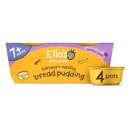 Ella's Kitchen Organic Banana & Vanilla Bread Pudding 7m+ 4x80g — image 1