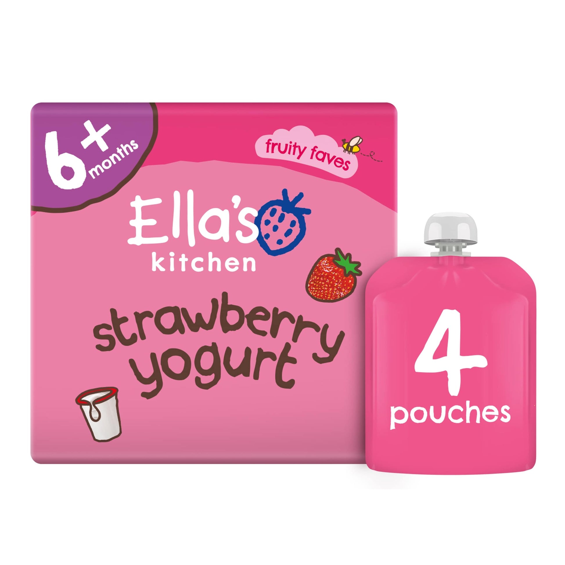 Ella's Kitchen Organic Greek style strawberry yogurt 4x90g — image 3