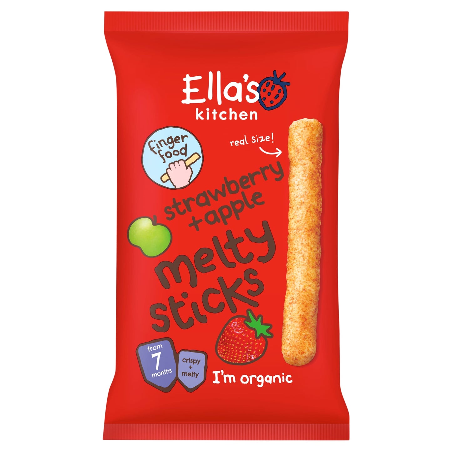 Ella's Kitchen Organic Melty Sticks Strawberry & Apple 7m+ 16g — image 1