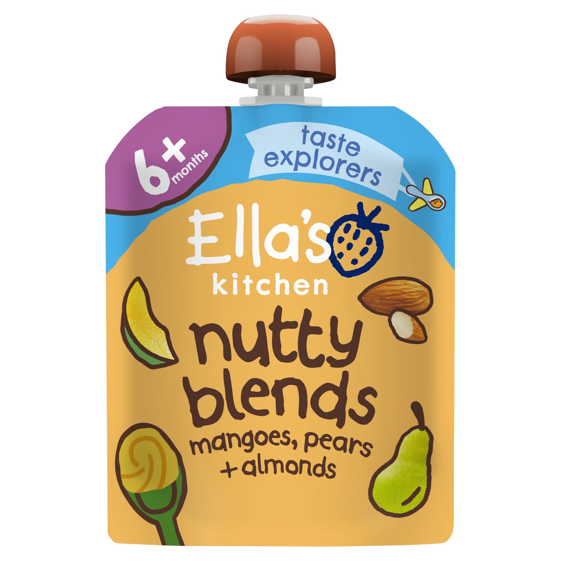 Ella's Kitchen Organic Nutty Blends Mangoes, Pears + Almonds Baby Food Pouch 6 months + 85g — image 1