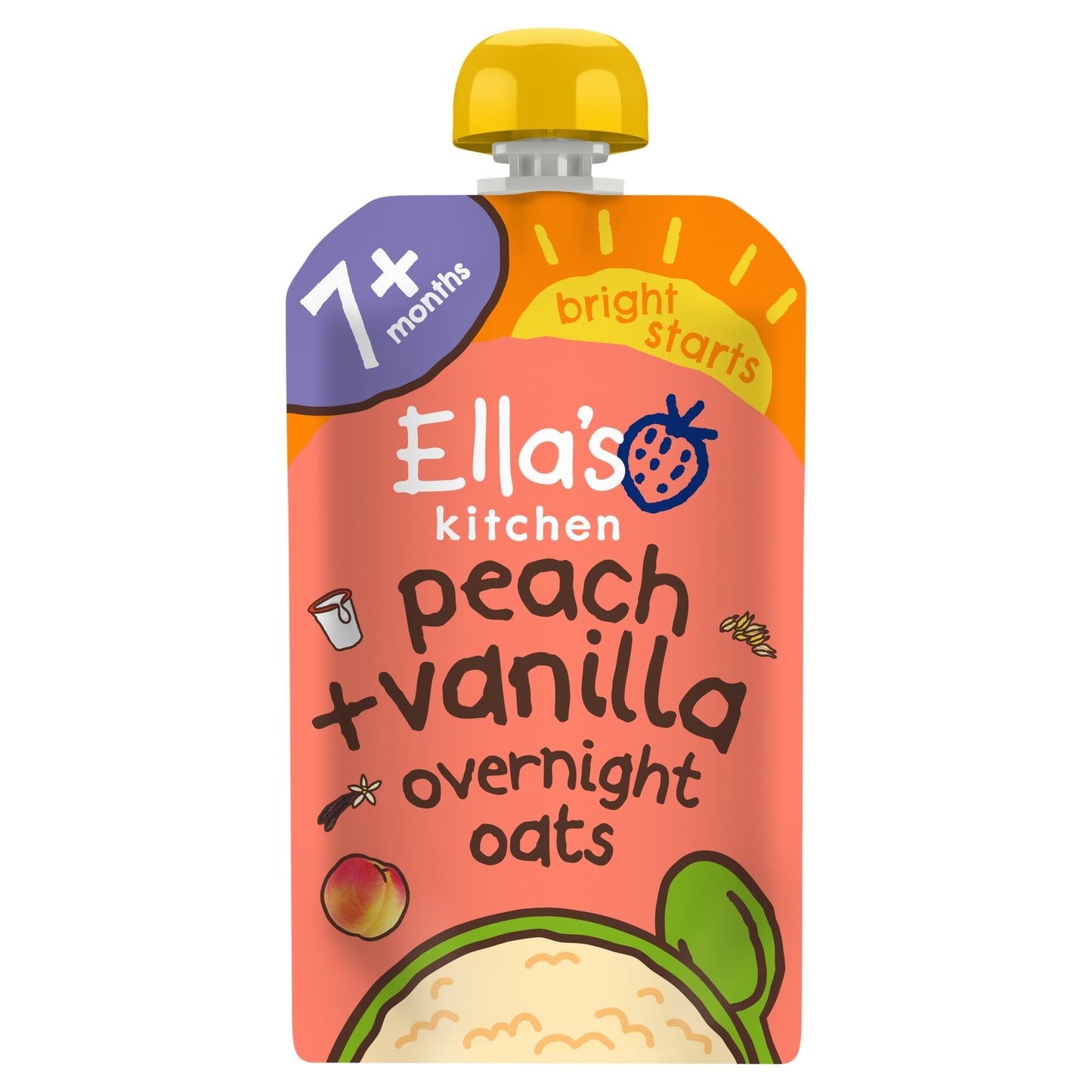 Ella's Kitchen Organic Peach + Vanilla Overnight Oats With Yogurt 7 months + 100g — image 1