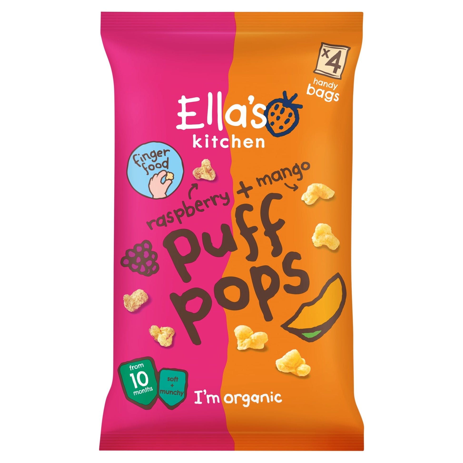 Ella's Kitchen Organic Raspberry And Mango Puff Pops 4X9g — image 1