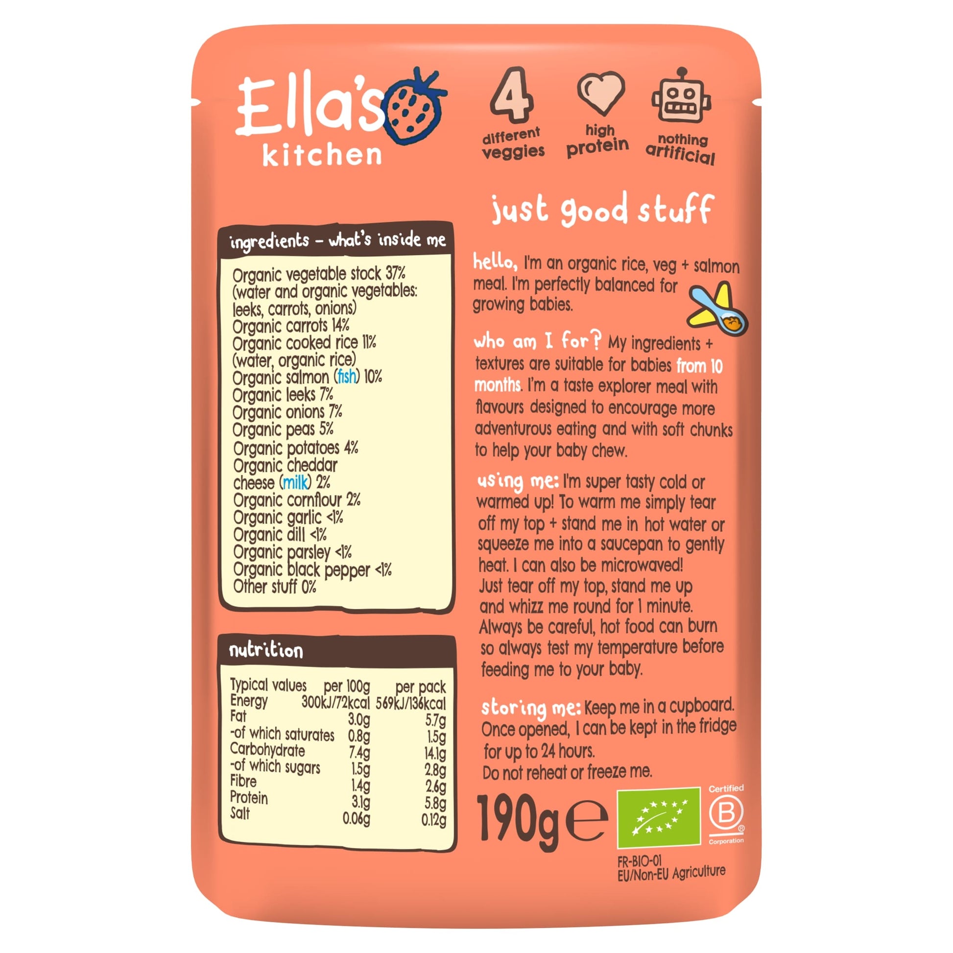 Ella's Kitchen Organic Salmon Risotto With Cheese 190G — image 2
