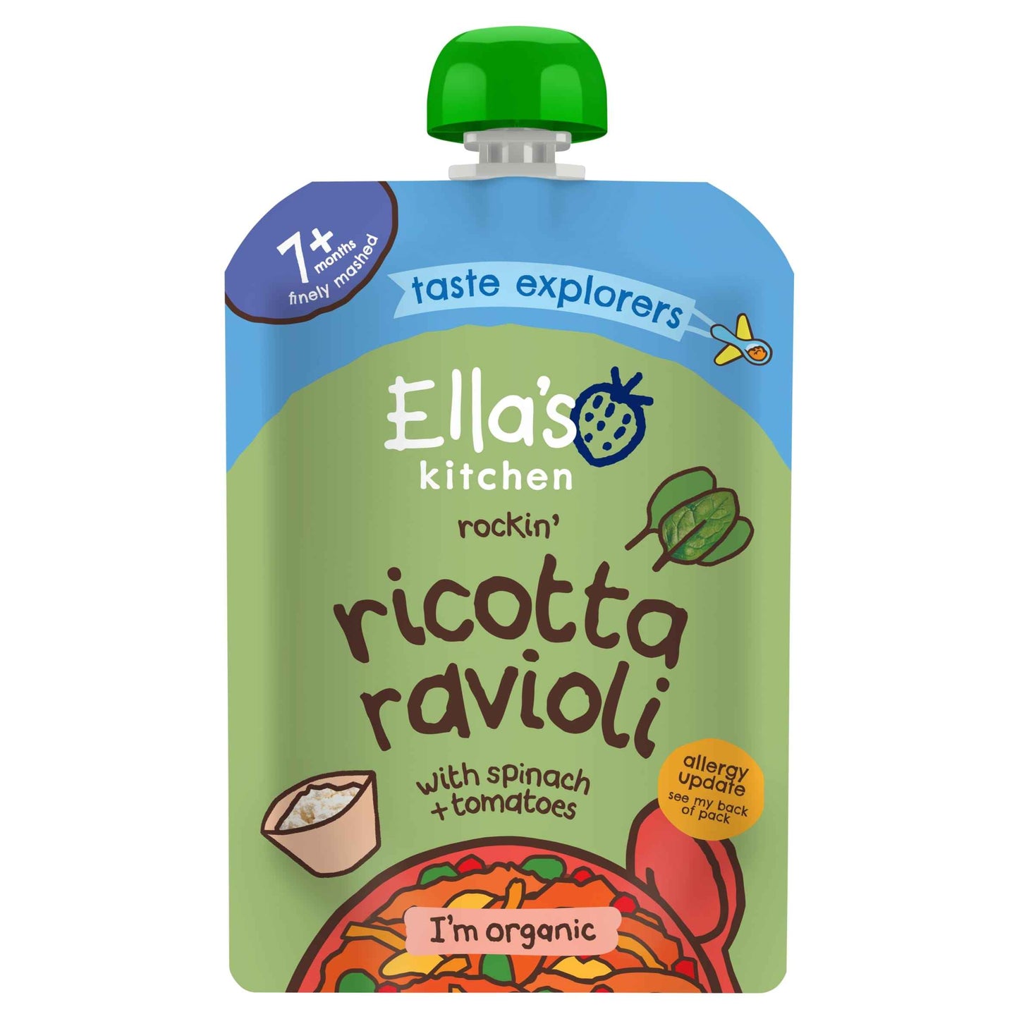 Ella's kitchen Organic Spinach And Ricotta Pasta Baby Pouch 7+ Months