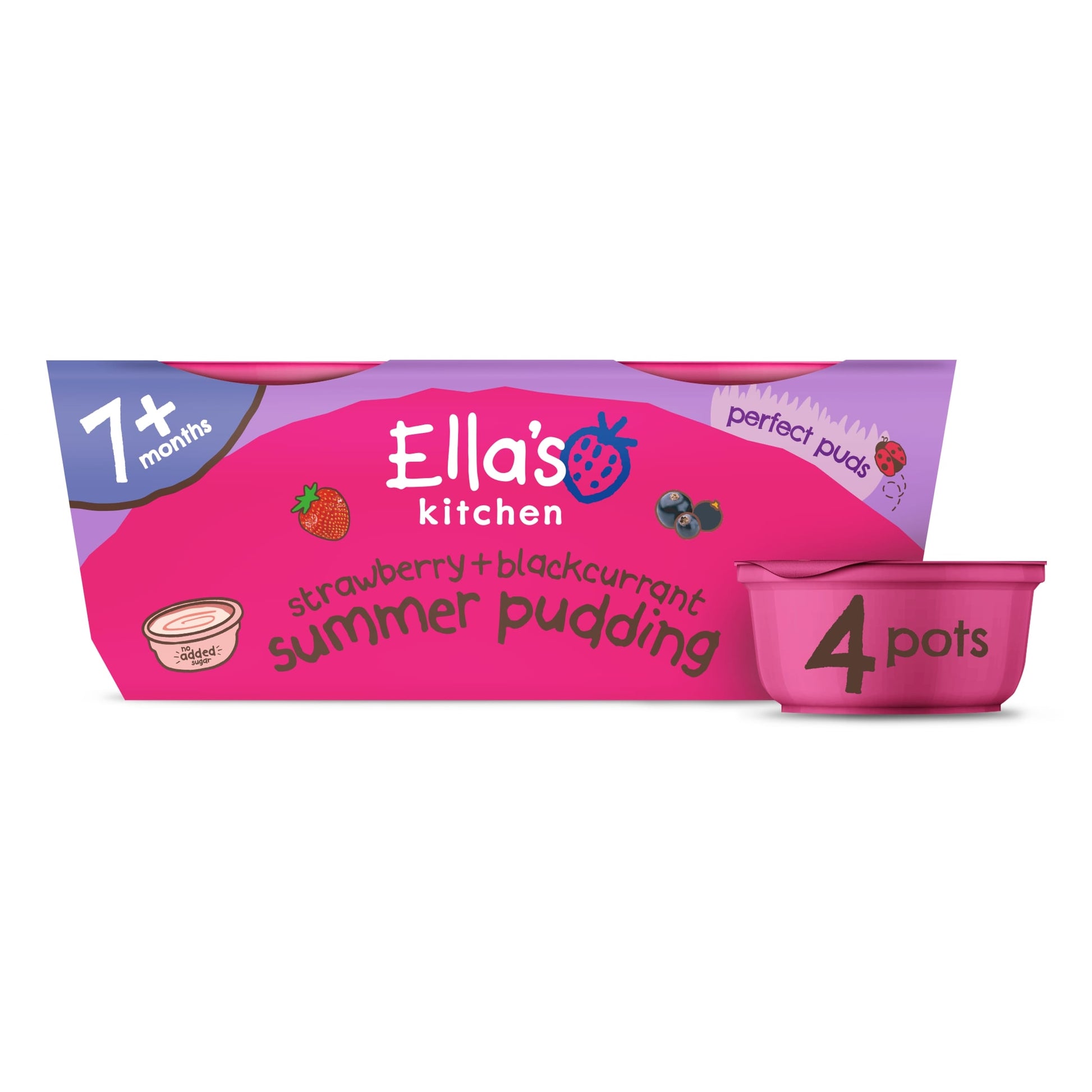 Ella's Kitchen Organic Strawberry & Blackcurrent Summer Pudding 7m+ 4x80g — image 3