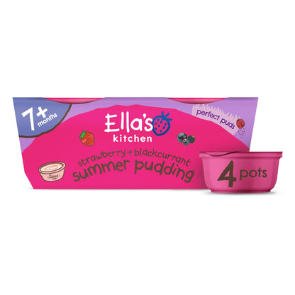 Ella's Kitchen Organic Strawberry & Blackcurrent Summer Pudding 7m+ 4x80g — image 3