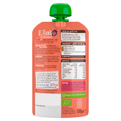 Ella's Kitchen Peaches Pears Plus Baby Rice Stage 1 X 120G — image 2