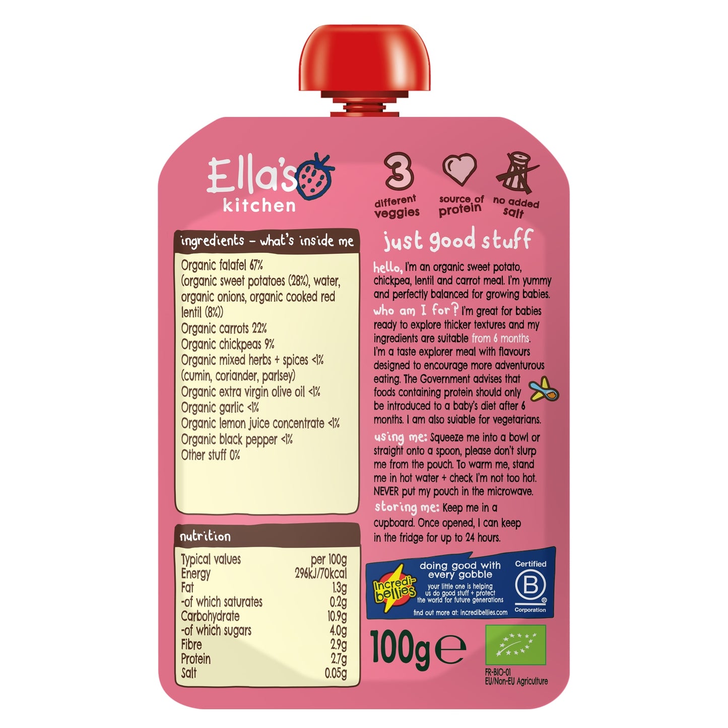Ella's Kitchen Sweet Potato & Hummus 6+ Months 100G — image 2