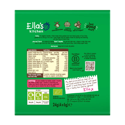 Ella's Kitchen Tomato & Basil Melty Sticks 4X6g — image 2