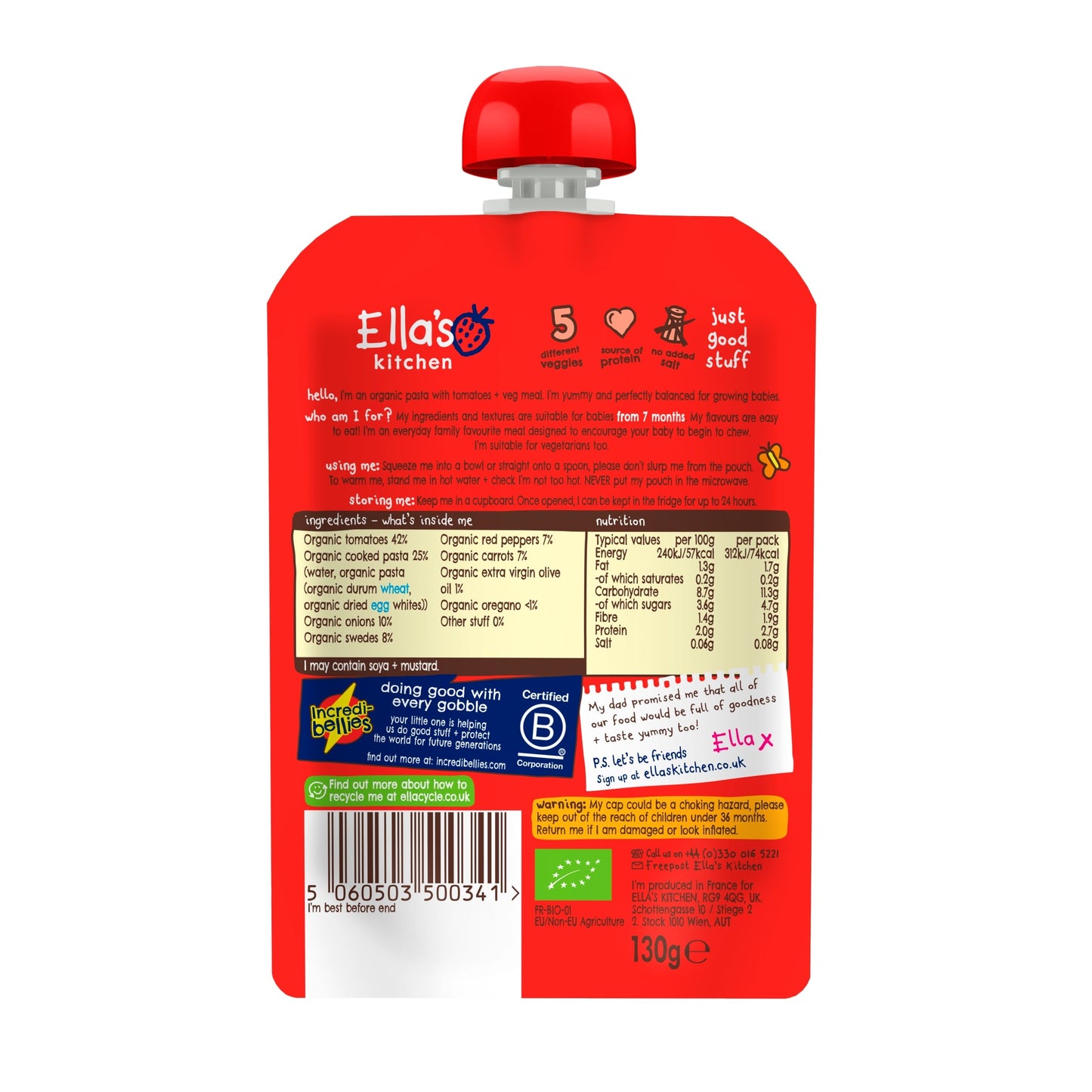 Ella's Kitchen Tomato-Y Pasta 130G — image 2