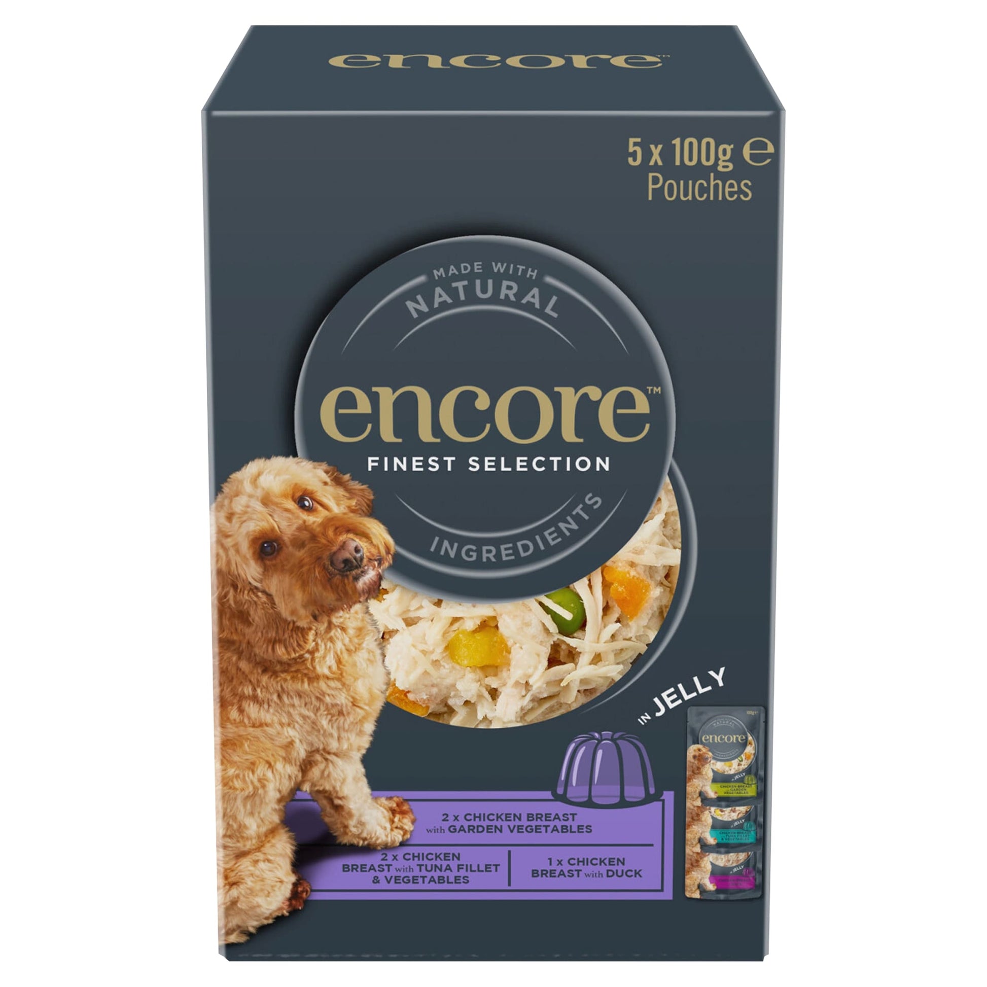 Encore Finest Selection In Jelly Dog Pouches 5X100g — image 1