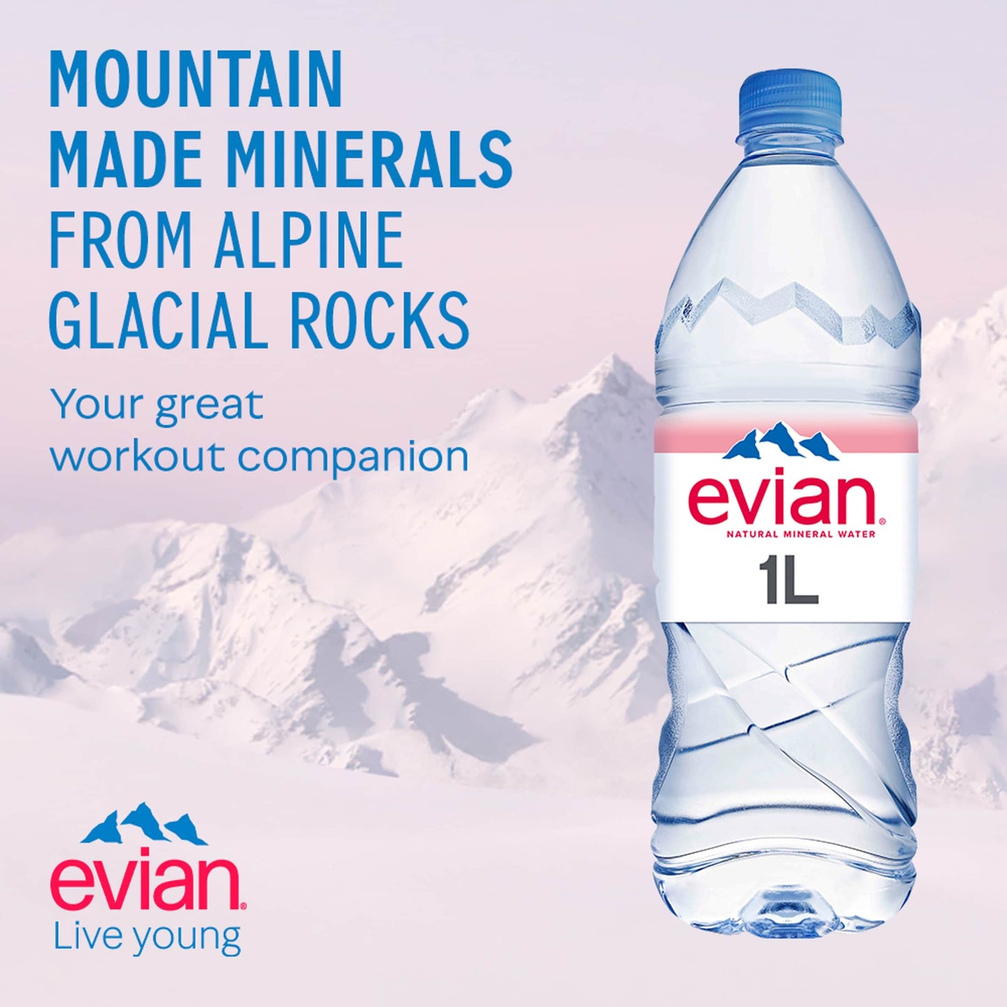 Evian Natural Bottled Mineral Still Water 1L — image 2