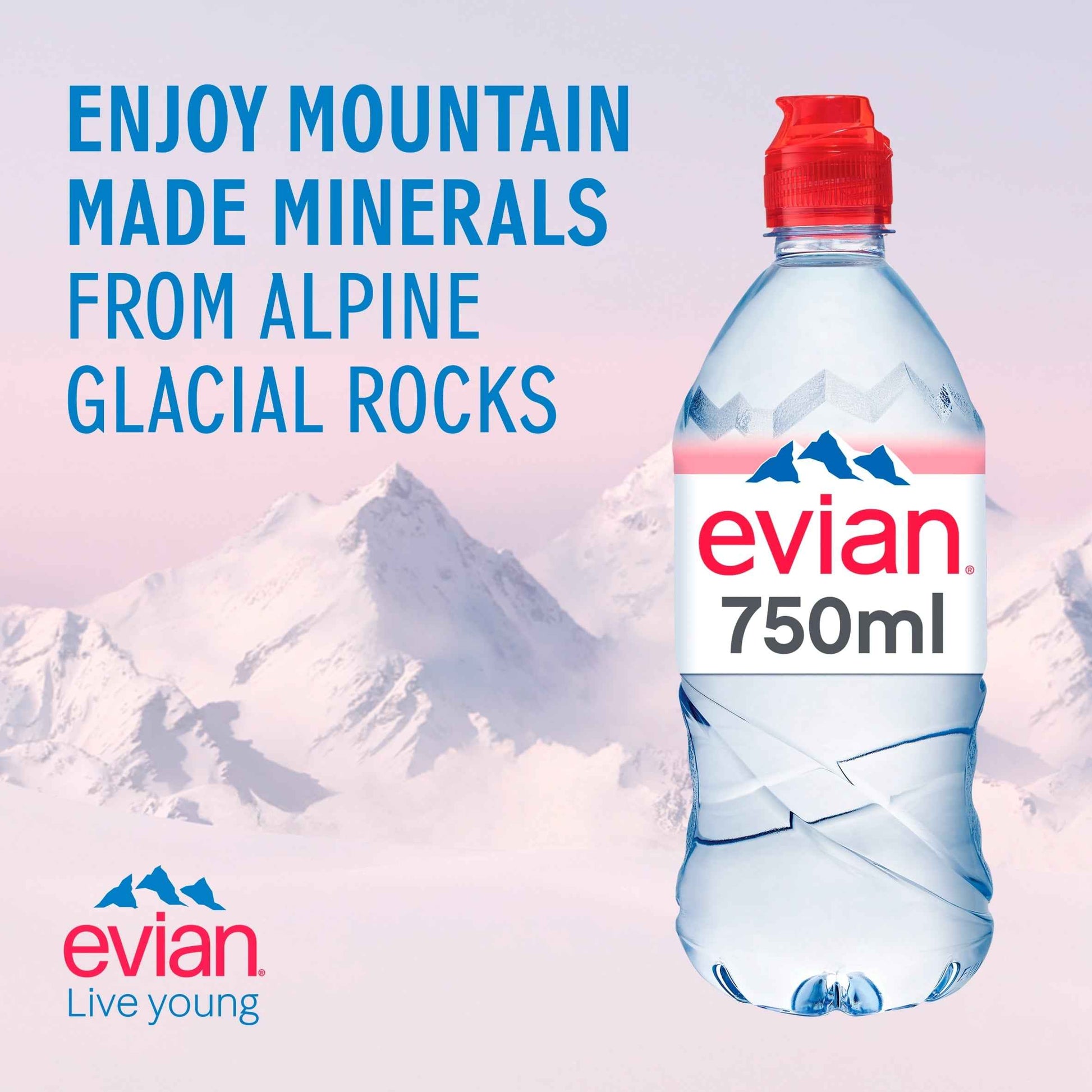 EVIAN Natural Bottled Mineral Still Water Multipack 4x750ml