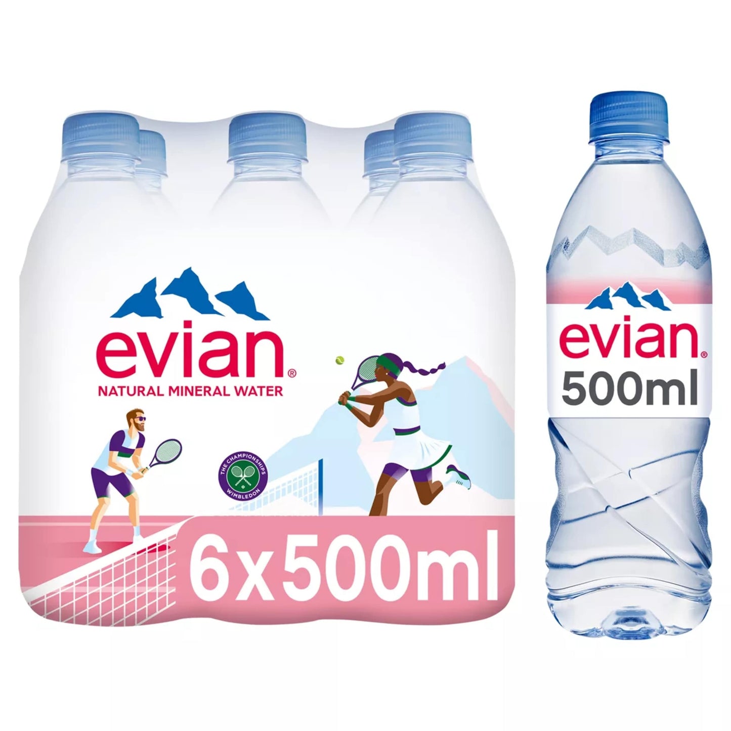 Evian Natural Bottled Mineral Still Water Multipack 6x500ml — image 1