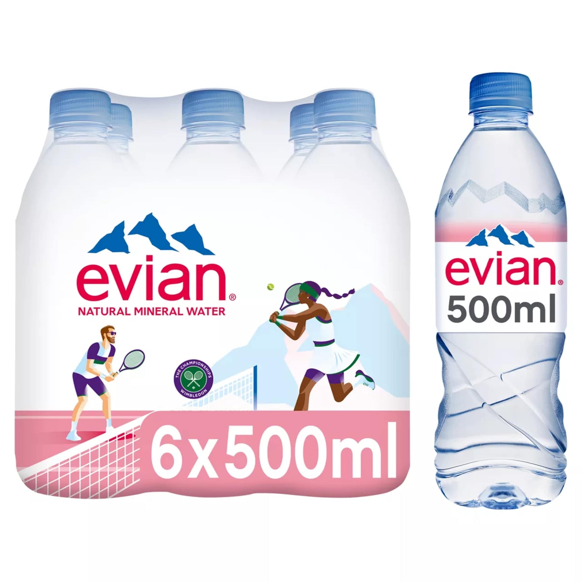 Evian Natural Bottled Mineral Still Water Multipack 6x500ml — image 1