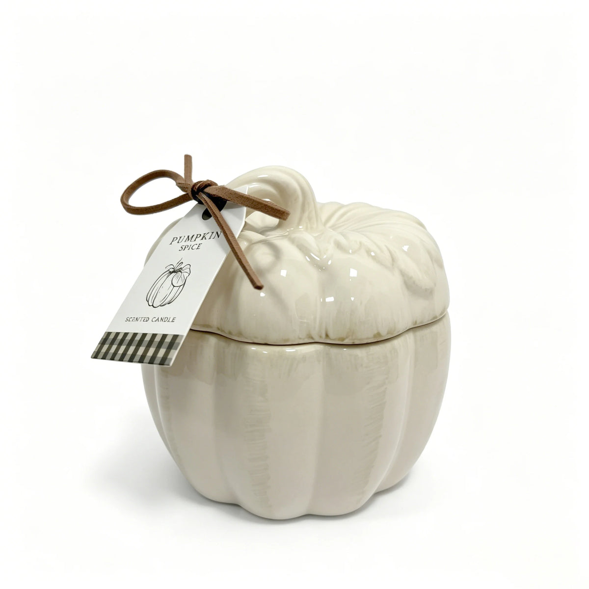 F&F Home Autumn Cream Ceramic Pumpkin Candle 240g — image 1