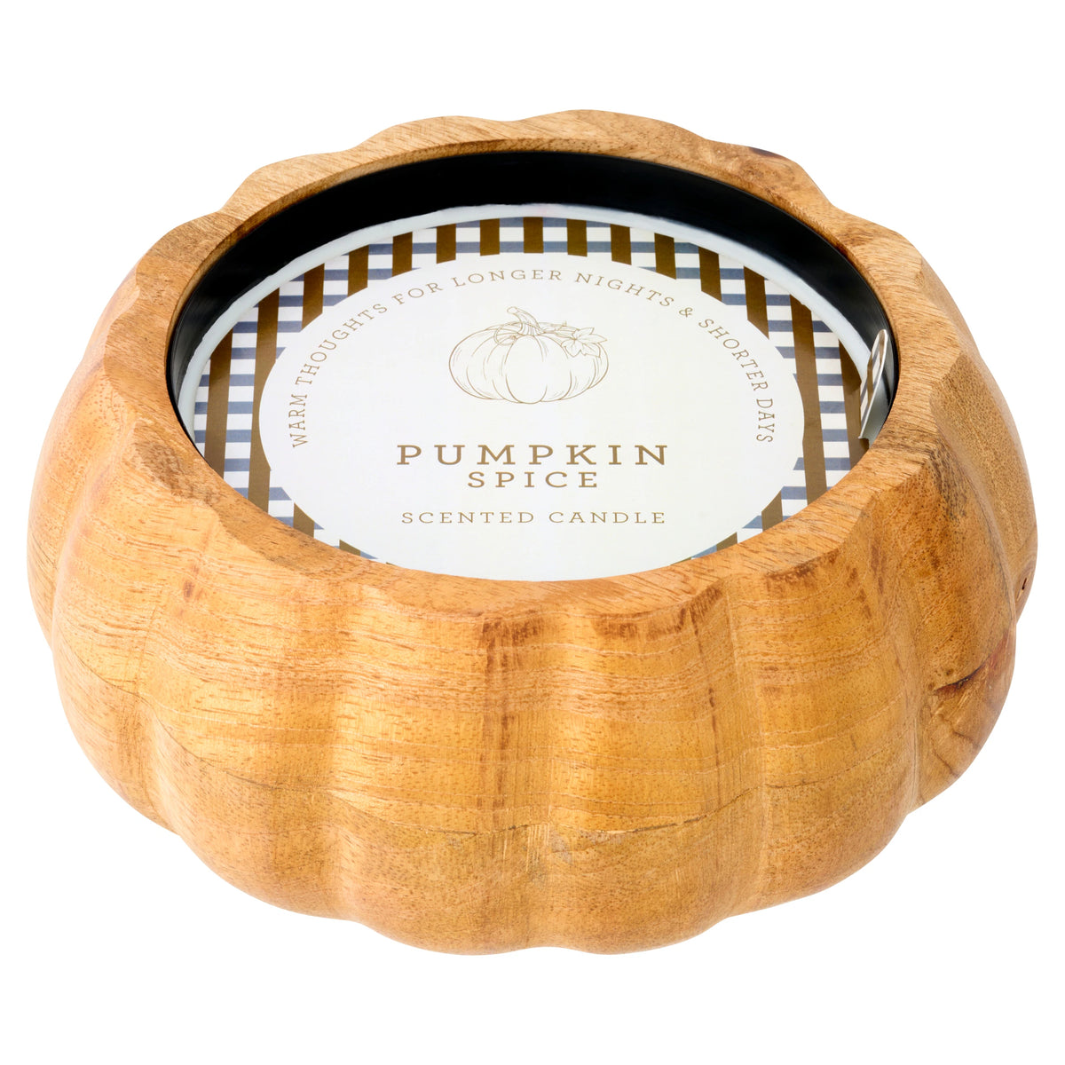 F&F Home Autumn Wooden Pumpkin Candle 426g — image 1