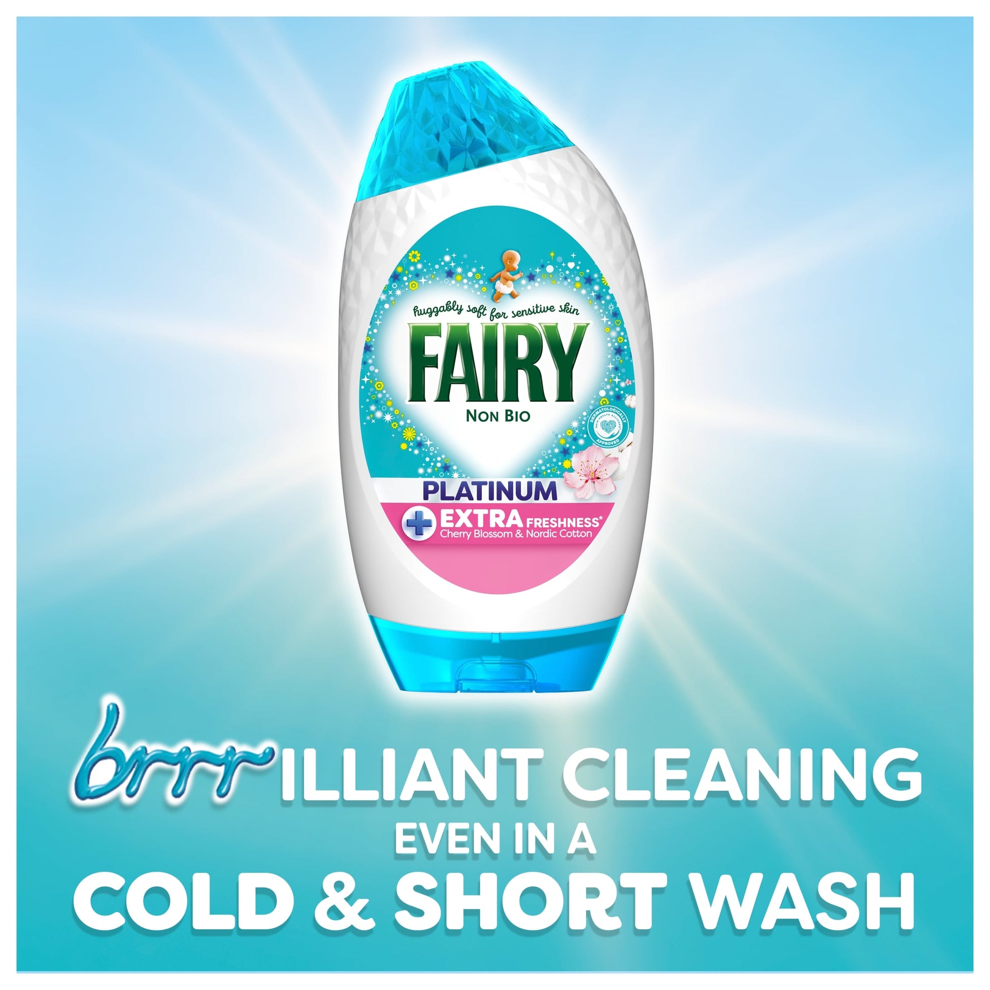 Fairy Non Bio Platinum Washing Liquid Gel Cherry Blossom & Nordic Cotton 38 Washes 1254ml — image 5