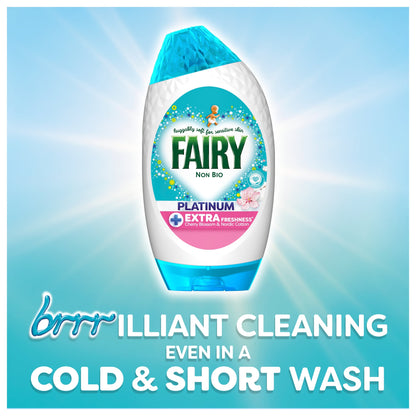 Fairy Non Bio Platinum Washing Liquid Gel Cherry Blossom & Nordic Cotton 38 Washes 1254ml — image 5