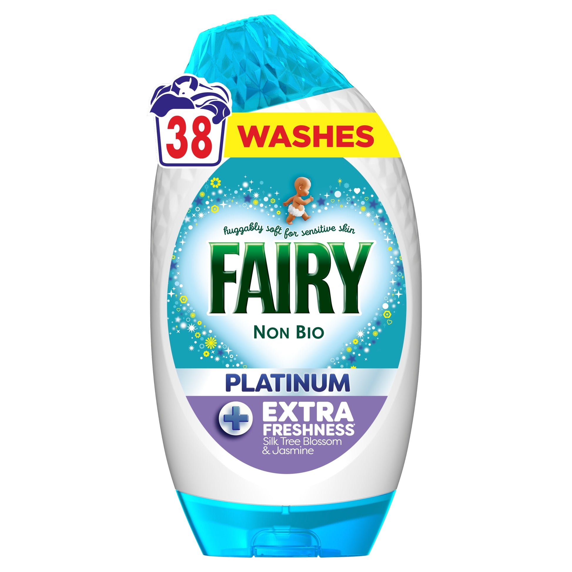 Fairy Non Bio Platinum Washing Liquid Gel Silk Tree Blossom & Jasmine 38 Washes 1254ML — image 1