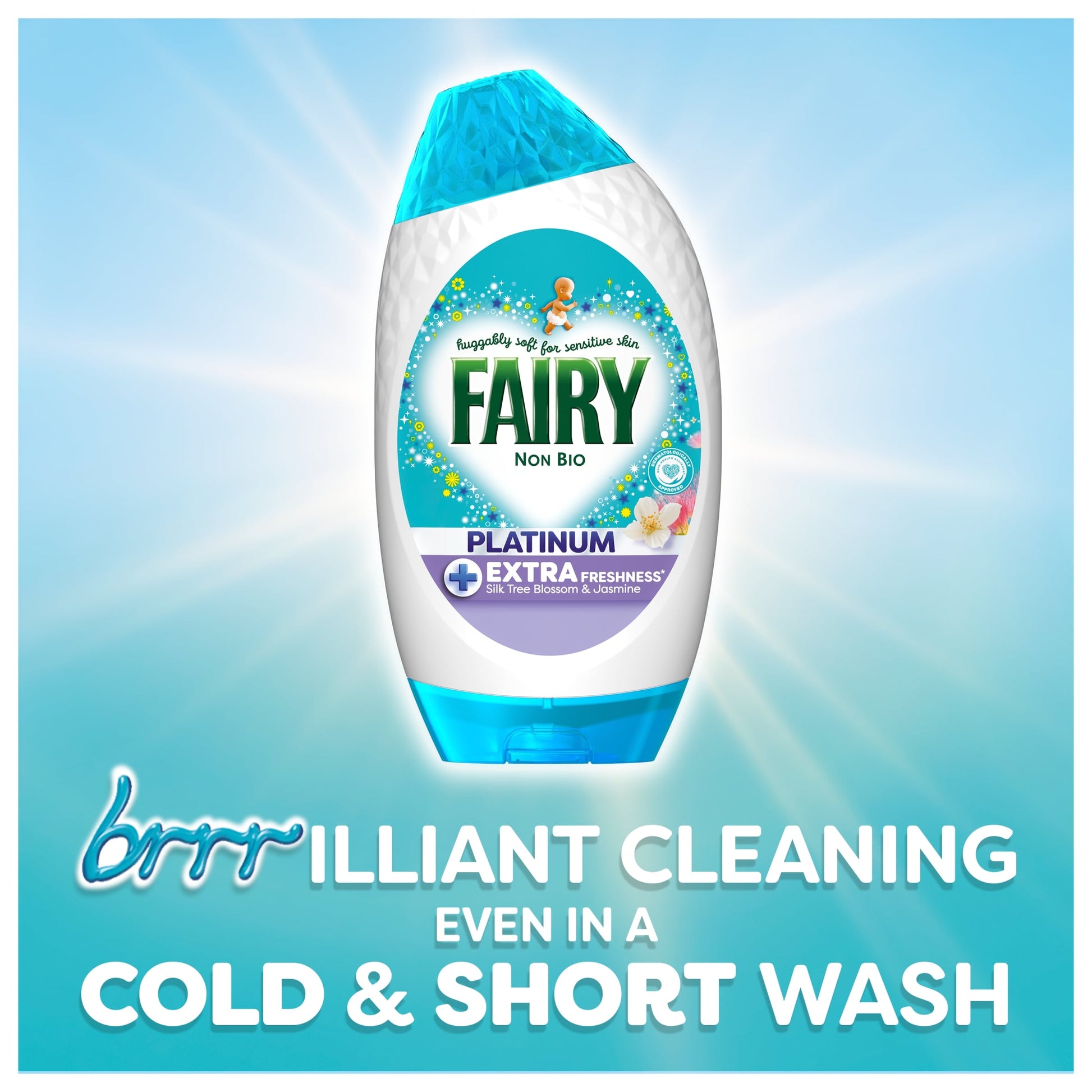 Fairy Non Bio Platinum Washing Liquid Gel Silk Tree Blossom & Jasmine 38 Washes 1254ML — image 5