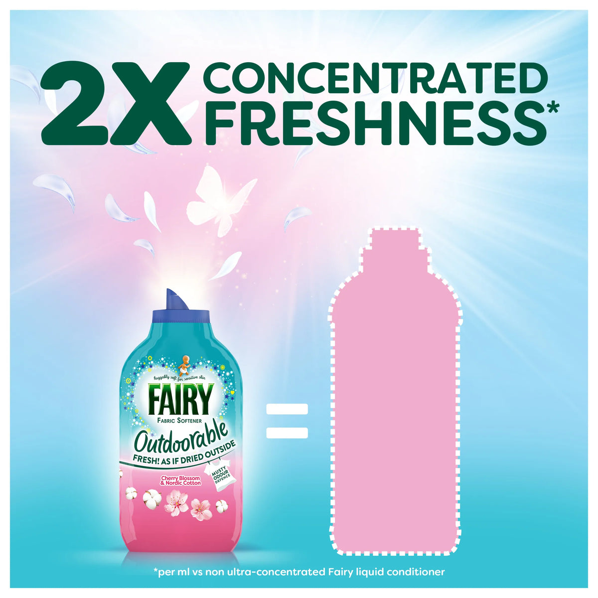 Fairy Outdoorable Fabric Conditioner Cherry Blossom & Nordic Cotton 105 Washes 1.47L — image 5