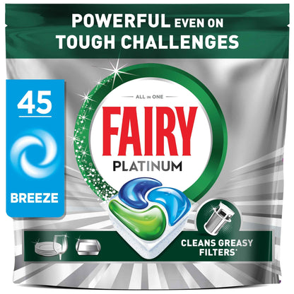 FAIRY Platinum All In One 45 Dishwasher Tablets Breeze 671g