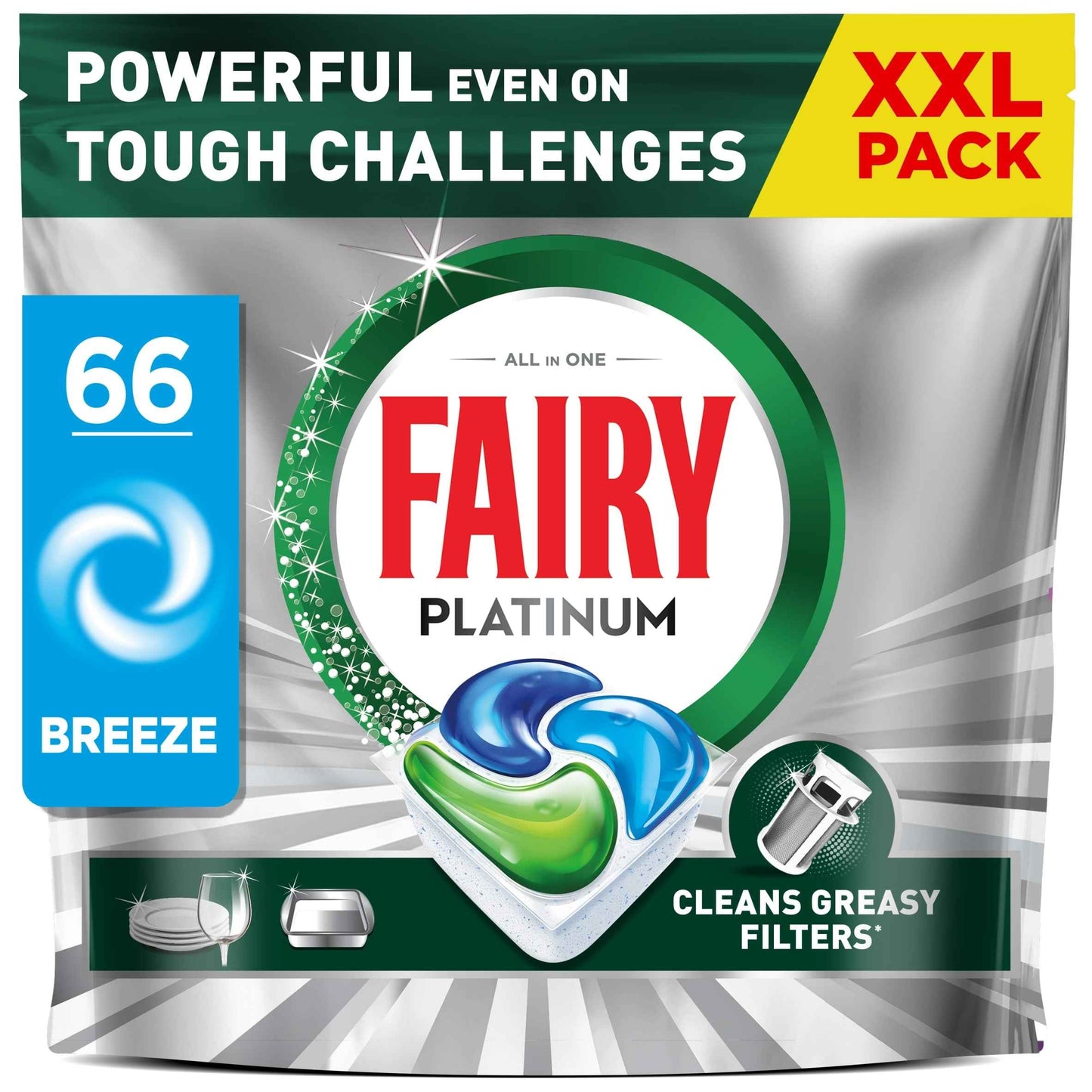 FAIRY Platinum All In One Xxl Pack Original Breeze 66 Dishwasher