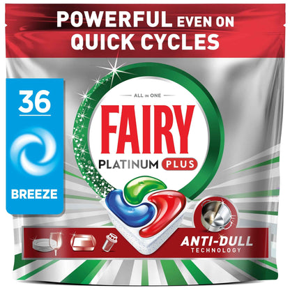FAIRY Platinum Plus All In One 36 Dishwasher Tablets Breeze 558g