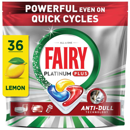 FAIRY Platinum Plus All In One Lemon Dishwasher 36 Capsules 558g
