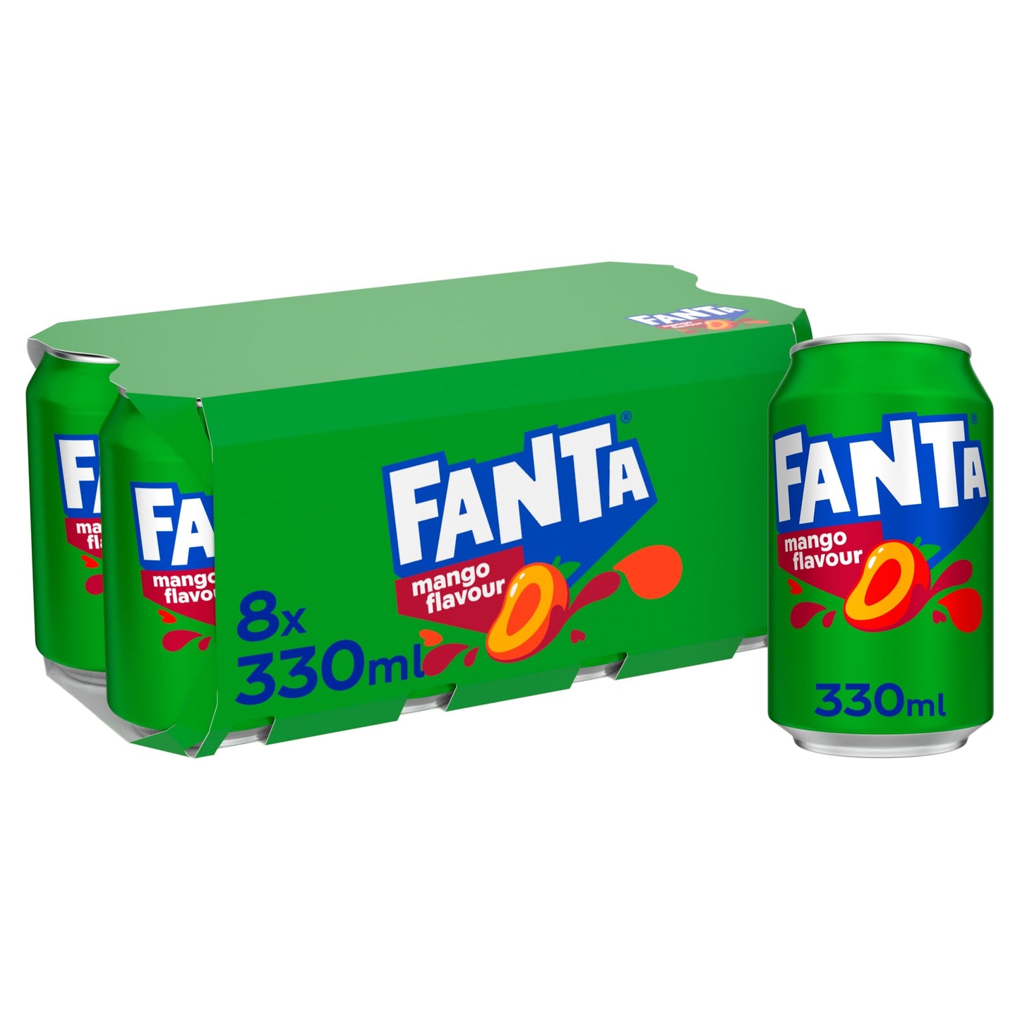 Fanta Mango Soft Drink Cans 8 x 330mL — image 1