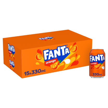 Fanta Orange Soft Drink Cans 15 x 330 mL — image 1