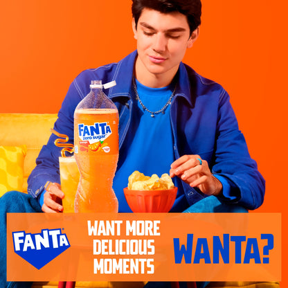 Fanta Zero Orange Soft Drink Bottle 2L — image 3