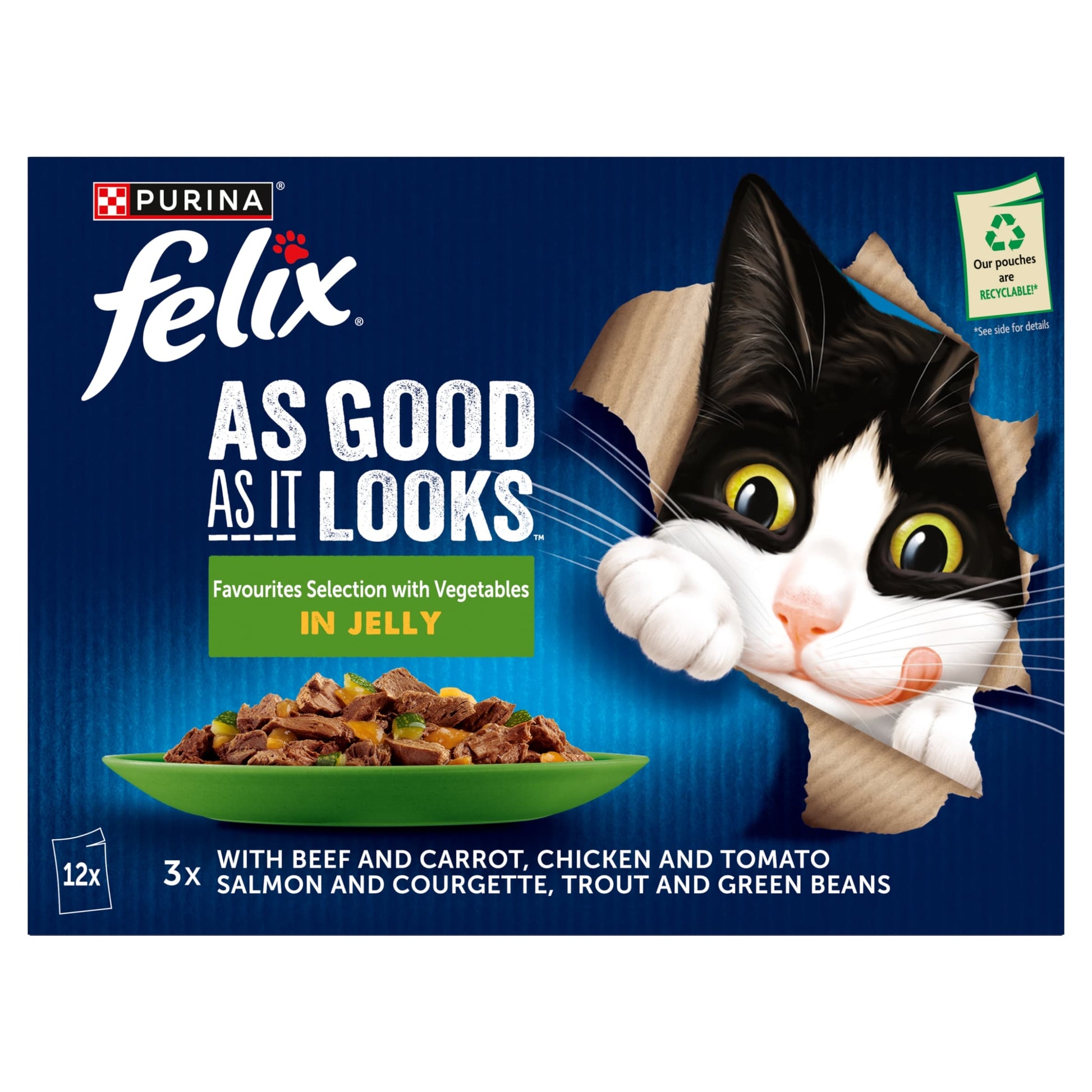 FELIX As Good As it Looks Favourites with Veg in Jelly Wet Cat Food 12x85g — image 2
