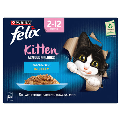 Felix As Good As it Looks Kitten Fish in Jelly Wet Cat Food 12x85g — image 2