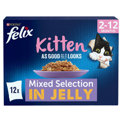Felix As Good As it Looks Kitten Mixed in Jelly Wet Cat Food 12x85g — image 1